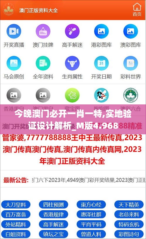今晚澳门必开一肖一特,实地验证设计解析_M版4.968