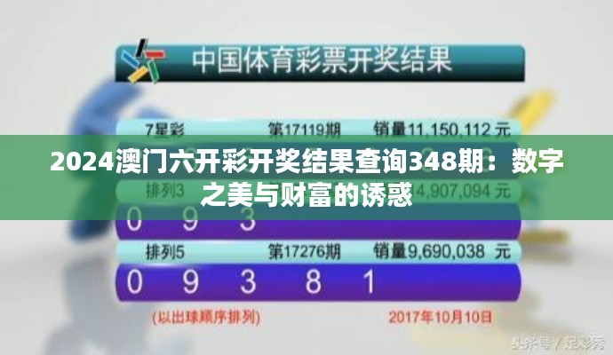 2024澳门六开彩开奖结果查询348期：数字之美与财富的诱惑