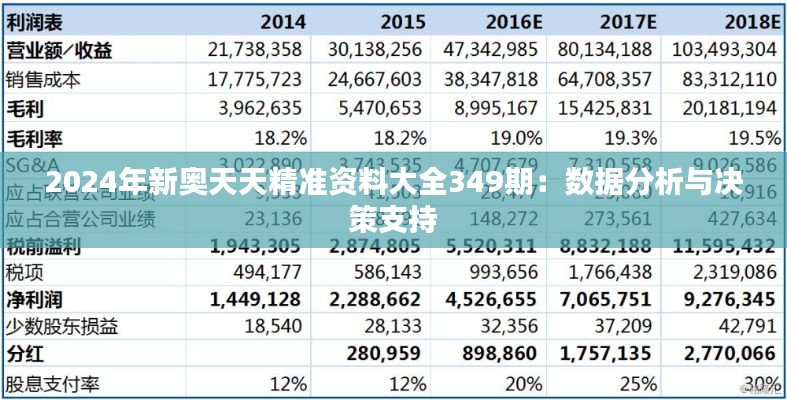 2024年新奥天天精准资料大全349期：数据分析与决策支持