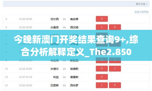 今晚新澳门开奖结果查询9+,综合分析解释定义_The2.850