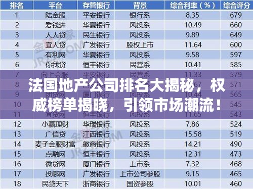 法国地产公司排名大揭秘，权威榜单揭晓，引领市场潮流！