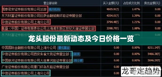 龙头股份最新动态及今日价格一览