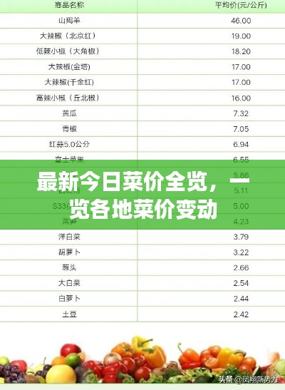 最新今日菜价全览，一览各地菜价变动