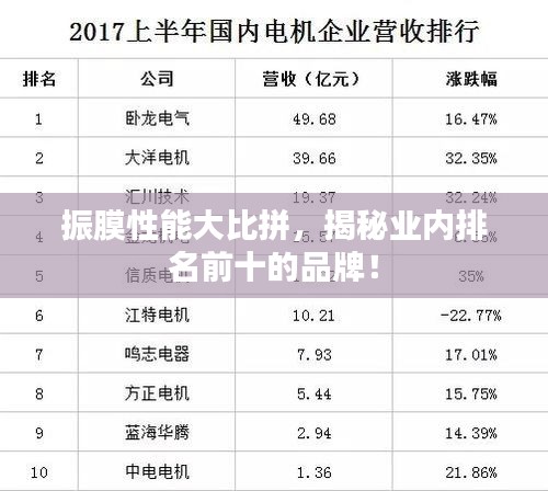 振膜性能大比拼，揭秘业内排名前十的品牌！