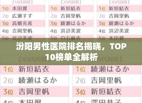 汾阳男性医院排名揭晓，TOP10榜单全解析