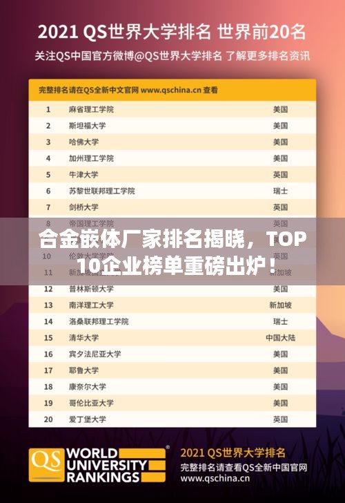 合金嵌体厂家排名揭晓，TOP 10企业榜单重磅出炉！