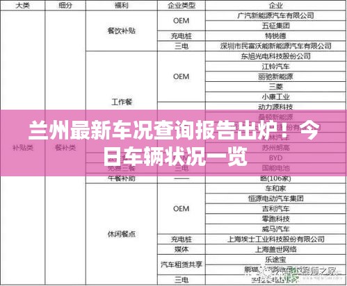 兰州最新车况查询报告出炉！今日车辆状况一览